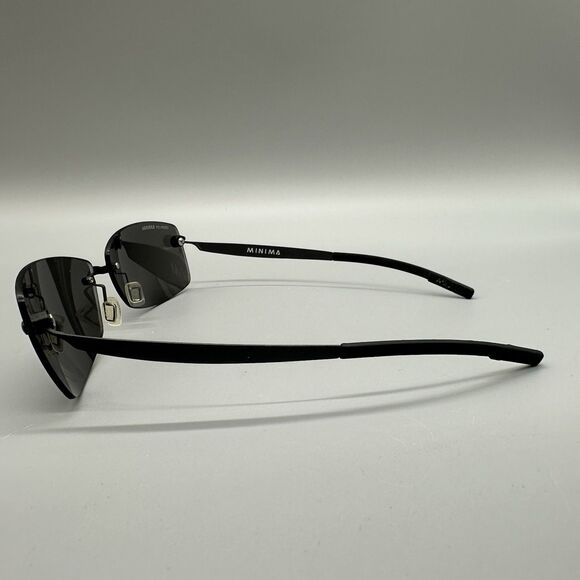 Vintage Minima Polarized Rimless Compact Sunglasses With Leather Case - Picture 5 of 16